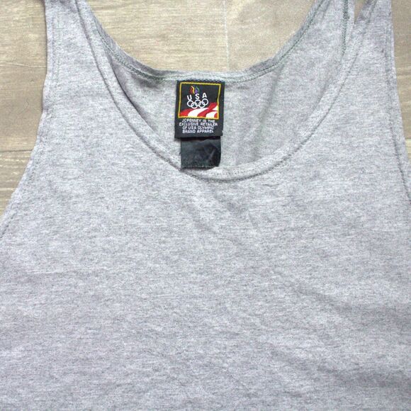 Vintage 90s USA Olympics Mens Size L Blank Tank Top T-Shirt Heather Gray USA - Picture 2 of 4
